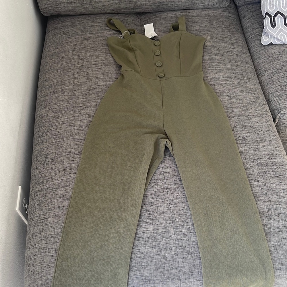 Olive Romper, brand new, size small